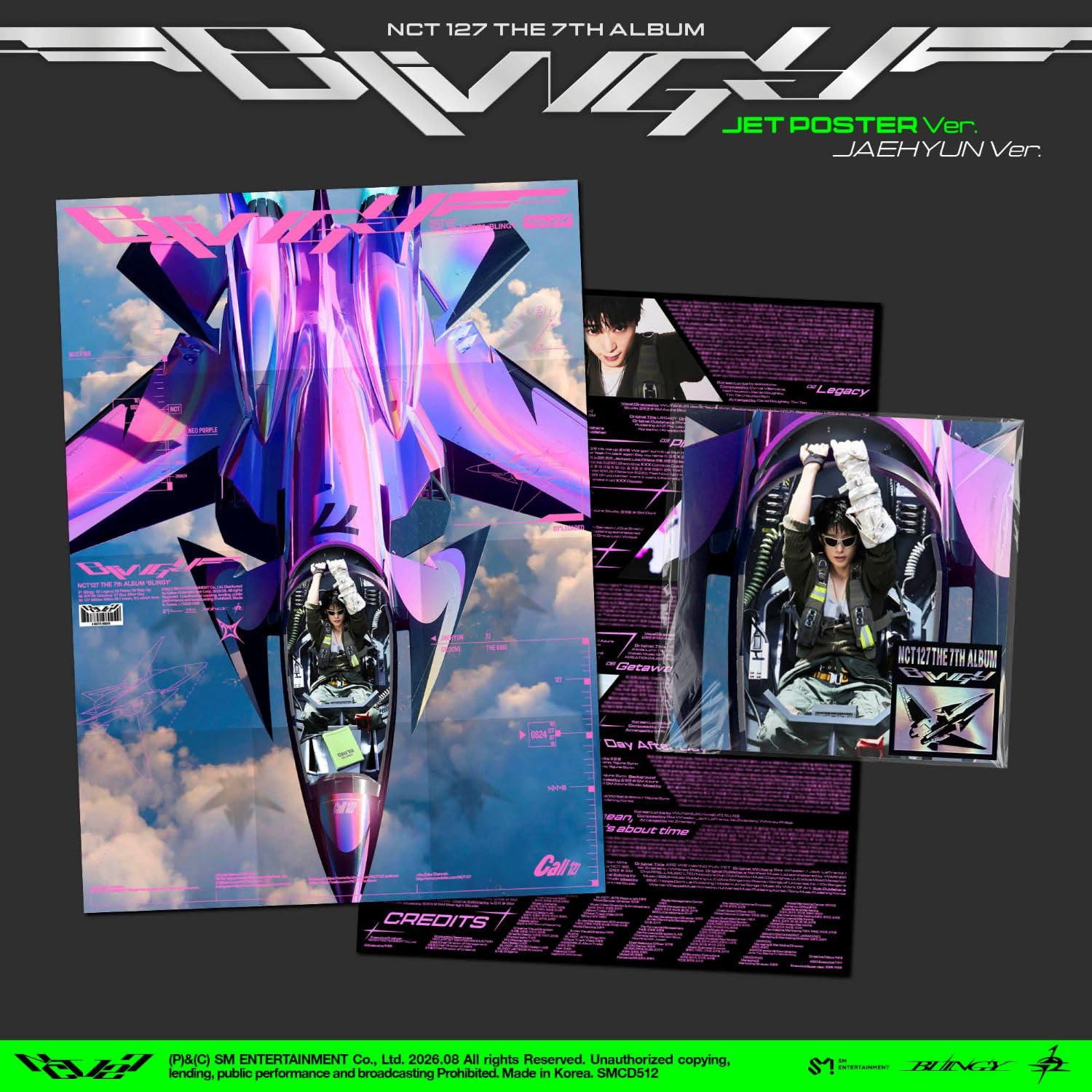 The 7th Album 'BLINGY' (JAEHYUN JET Poster Ver.)