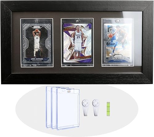 Miniatura 15 de Marco de Exhibición de Tarjetas Coleccionables – Estuche de Exhibición de Tarjetas de Béisbol para Montaje en Pared con Protección UV, Soporte
