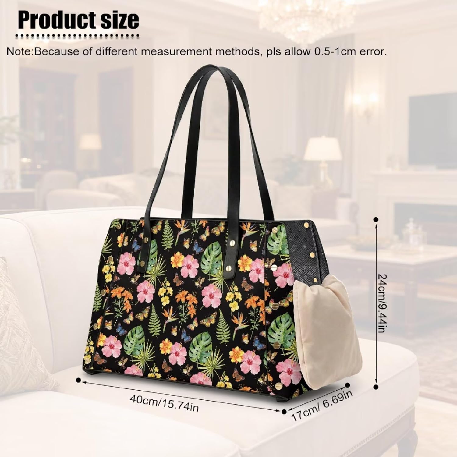 Floral Dog Purse Carrier Fashion Lightweight Small Pet Carrier Soft Sided Dog Shoulder Bag Comfortable Puppy Carrier for Small Dogs Cats Rabbit Travel Outdoor