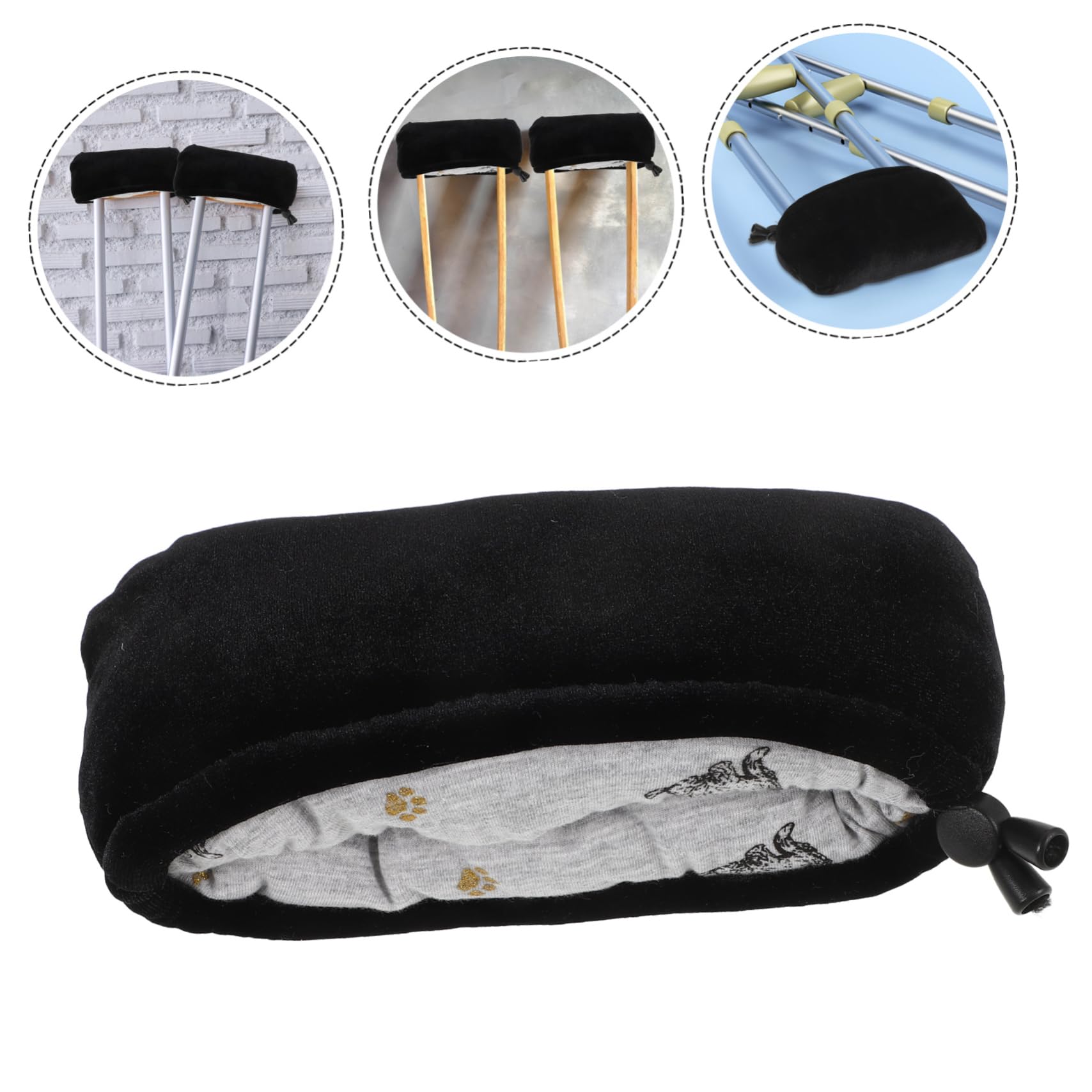 Didiseaon 5 Pares Manga De La Axila De Muleta Acolchado De Muletas Muleta Fundas De Almohada Cómoda Funda Para Las Axilas Cubierta Del Mango De La Muleta Cojines Para Muletas Black Esponja