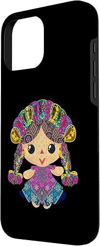 Vista 50 de iPhone 13 Pro Max muñeca mexicana, maria, mazahua arte huichol, lele, estuche