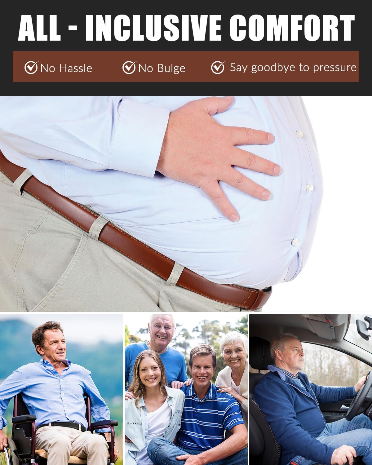 BELTROAD No Scratch Belt for Men Buckleless Leather Belts Hook and Loop Work Technician Mechanic Belt Men Gifts - Image 6