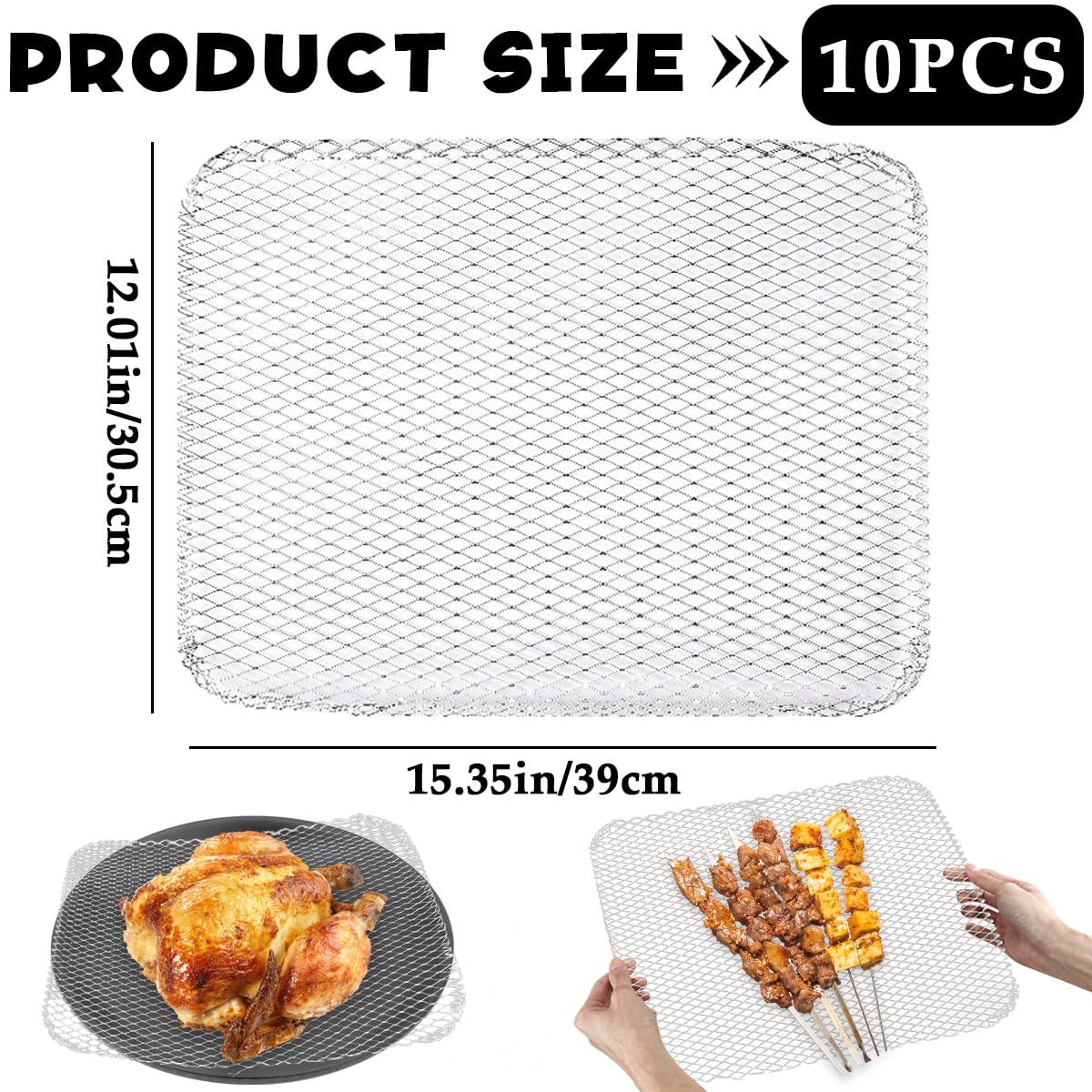10Pcs Einweg BBQ Grill Mesh Mat Aluminium Antihaft Kochen Gitter Gitter Pad Backen Werkzeuge Outdoor BBQ Zubehör für Outdoor Camping Grillen Picknicks Hinterhöfe