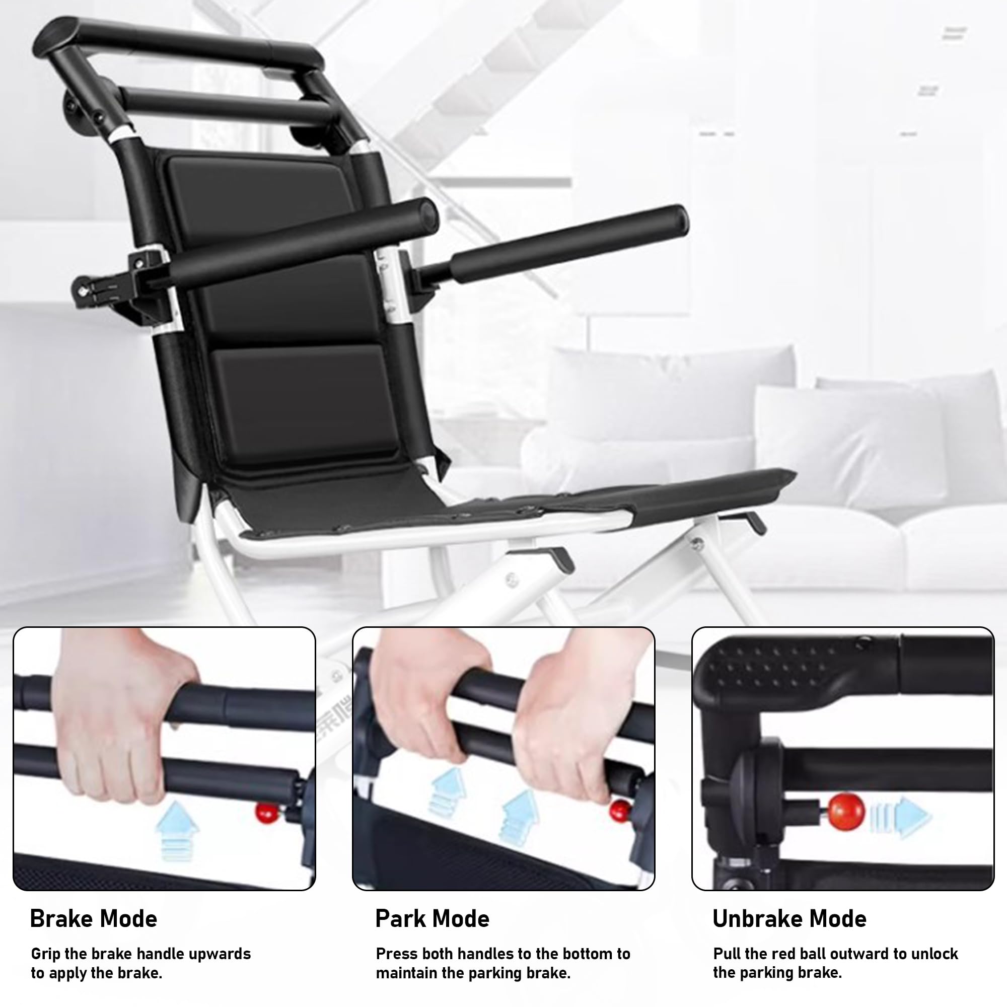 Leichter faltbarer Rollstuhl für Erwachsene – ergonomischer Aluminiumstuhl, 6 kg, 100 kg für ältere Menschen und Behinderte, perfekt für Reisen