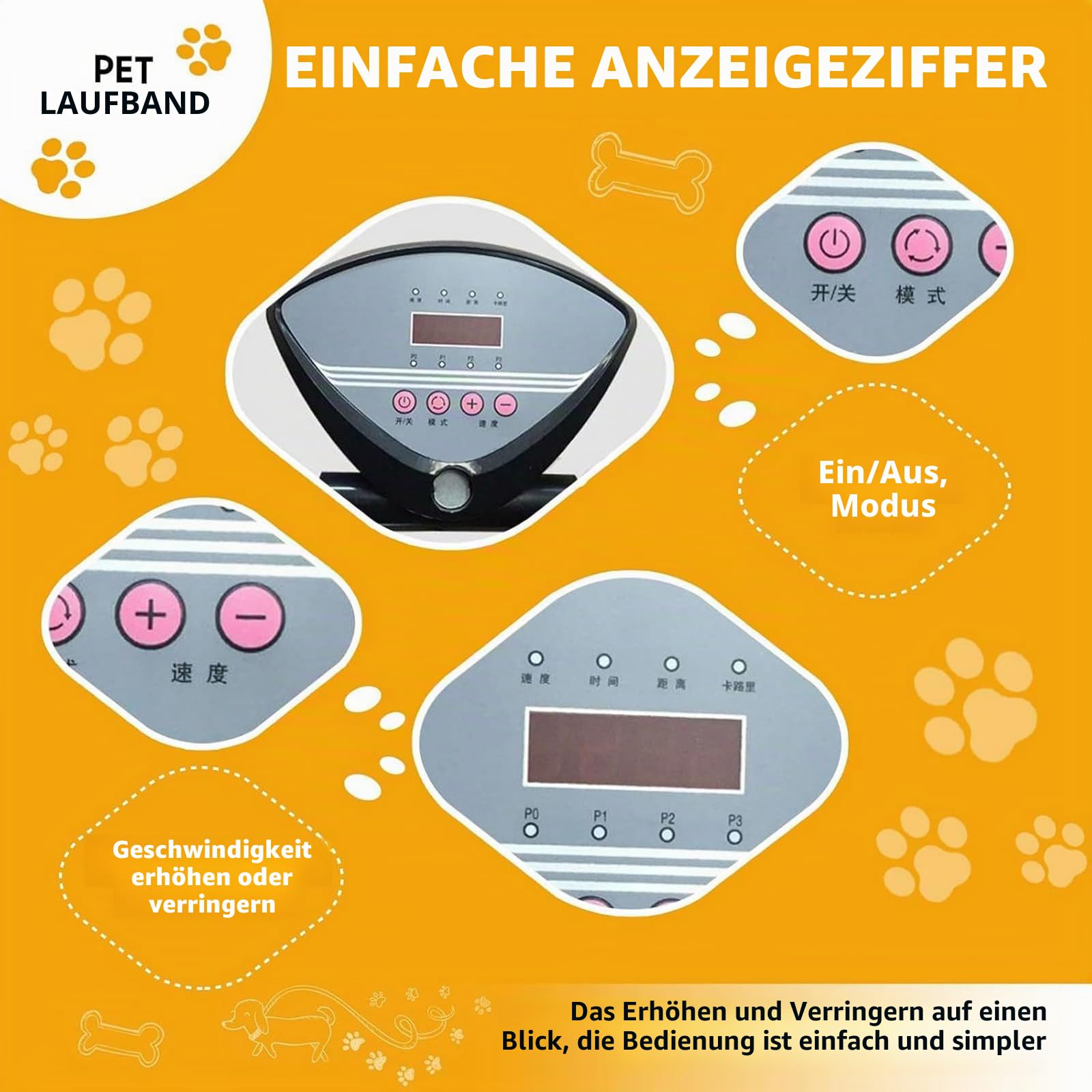 Laufband für Hunde, für kleine Hunde, multifunktionales Heimlaufband für Haustiere, 0,8–6 km/h einstellbar, Laufmaschine für Haustiere für drinnen und draußen, bis zu 80 kg,Pink