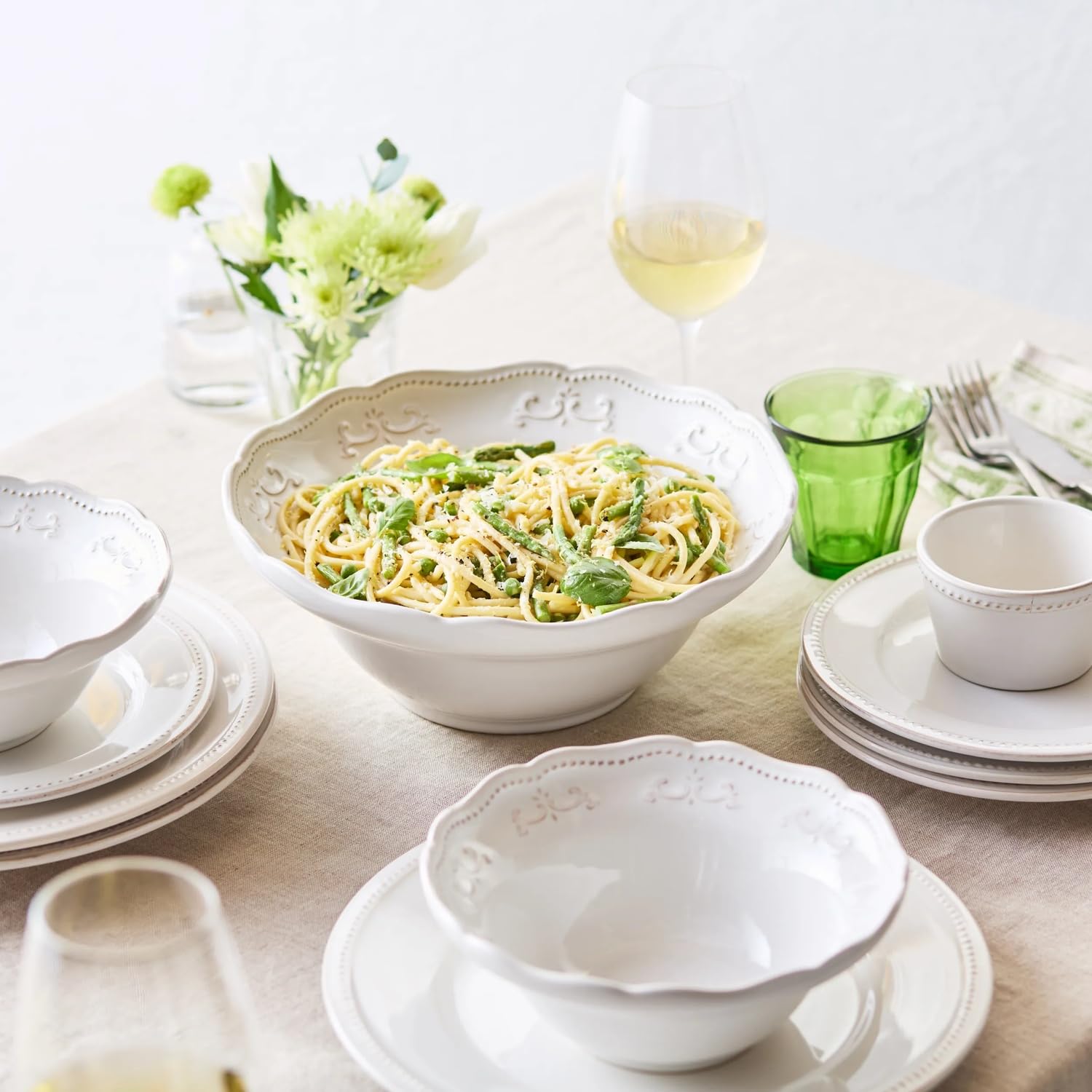 Amazon.com | Sur La Table Pearl Stoneware Salad Plates, White
