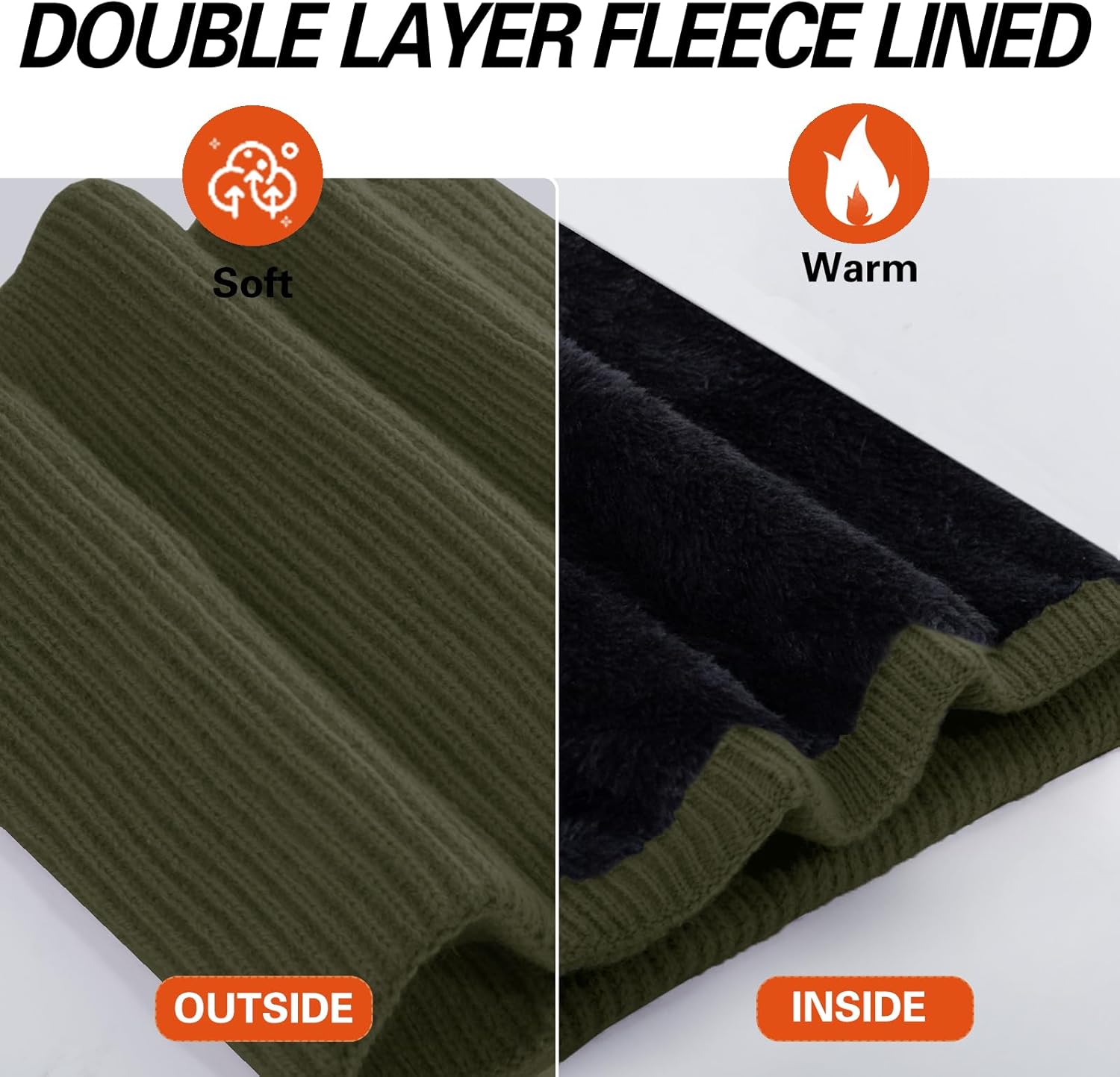 Neck Warmer for men,Winter Neck Gaiters Face Scarf Women Windproof Warm Fleece Scarves Gaiter for Cold Weather - Image 4