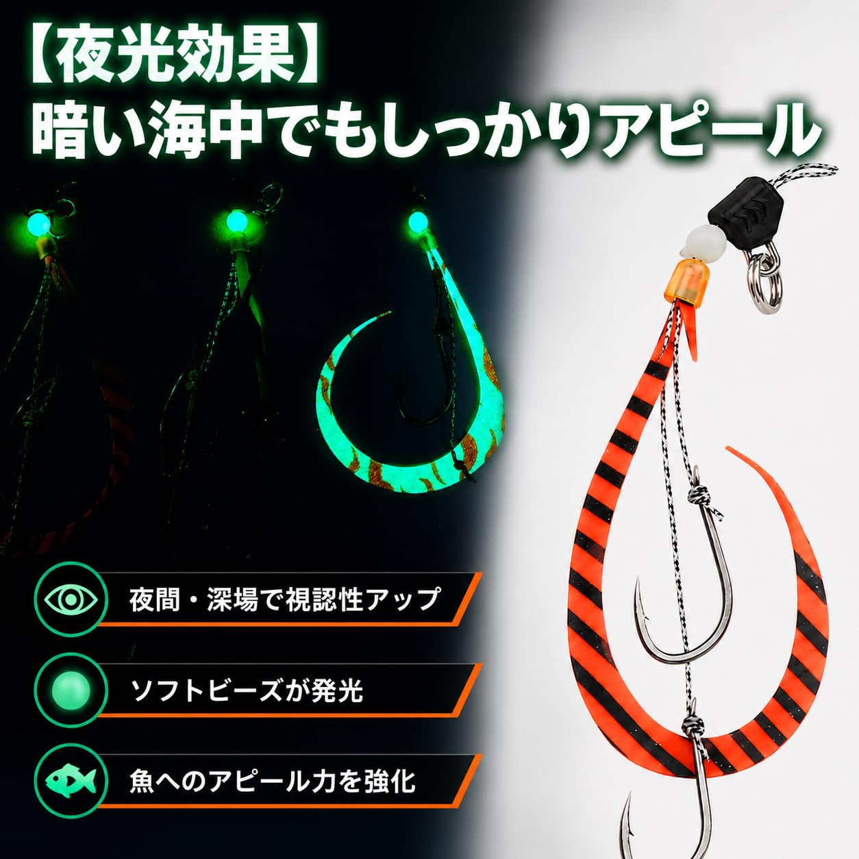 Amazon.co.jp: タイラバ インチク ネクタイ フック 3個セット (5色