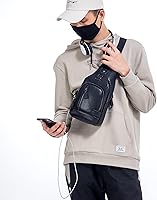 Vista 65 de LUKZIJAES Bolso bandolera de cuero genuino para hombre marrón (#1-Brown)