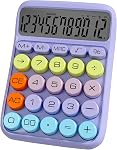 Zeno Purple Calculatrice – Calculatrice de bureau mignon avec gros boutons, 12-Digit, pour l'école, bureau & Accessoires de bureau rose