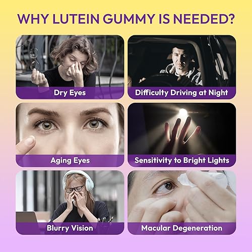 Miniatura 5 de Gomitas de éster de luteína para la salud ocular, suplemento visual sin azúcar con sabor a arándano, pectina vegetal natural y alta