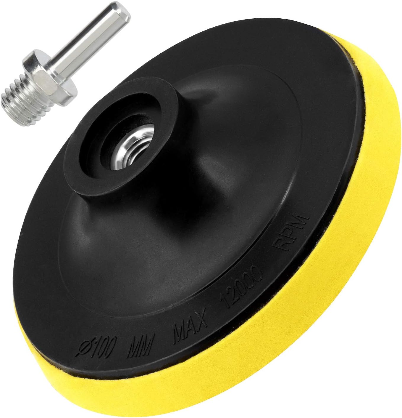 ANCIRS 4 Inch(100mm) Hook and Loop Buffing Pad for Sanding Discs, Rotary Backing Pad with M10 Drill Attachment Adapter and Soft Foam Layer