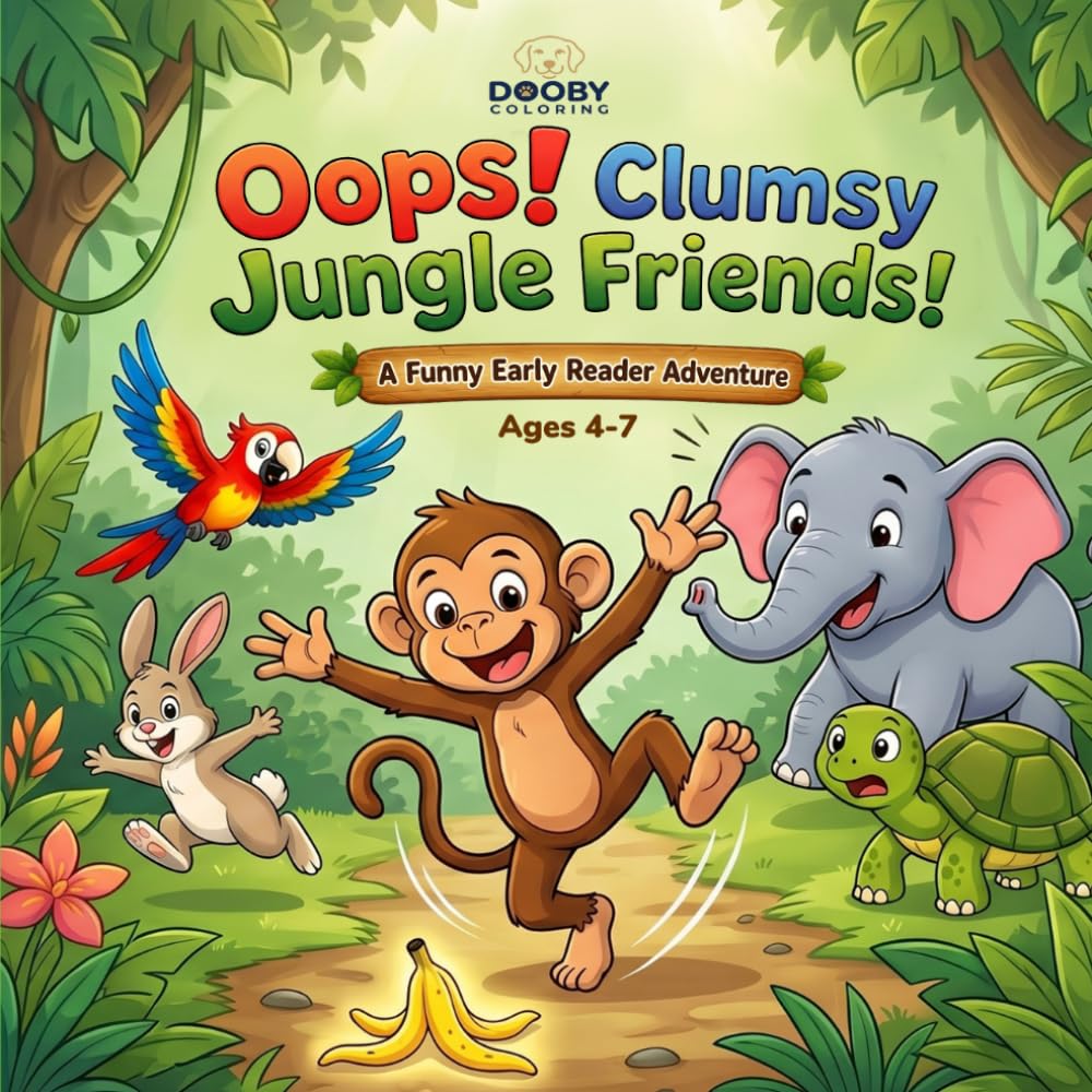 Oops! Clumsy Jungle Friends!: A Funny Early Reader Book for Kids Ages 4–7: A Laugh-Out-Loud Jungle Story with Silly “Oops!” Moments – Perfect for Beginner Readers