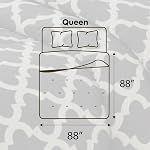 Queen Comforter Set 3 Piece Grey by Utopia Bedding, Printed Comforters Queen Size, Bedding Comforters Sets, Down Alternative Soft Bed Set, 1 Comforter (88 x 88 inches) 2 Pillow Shams (20 x 26 inches)