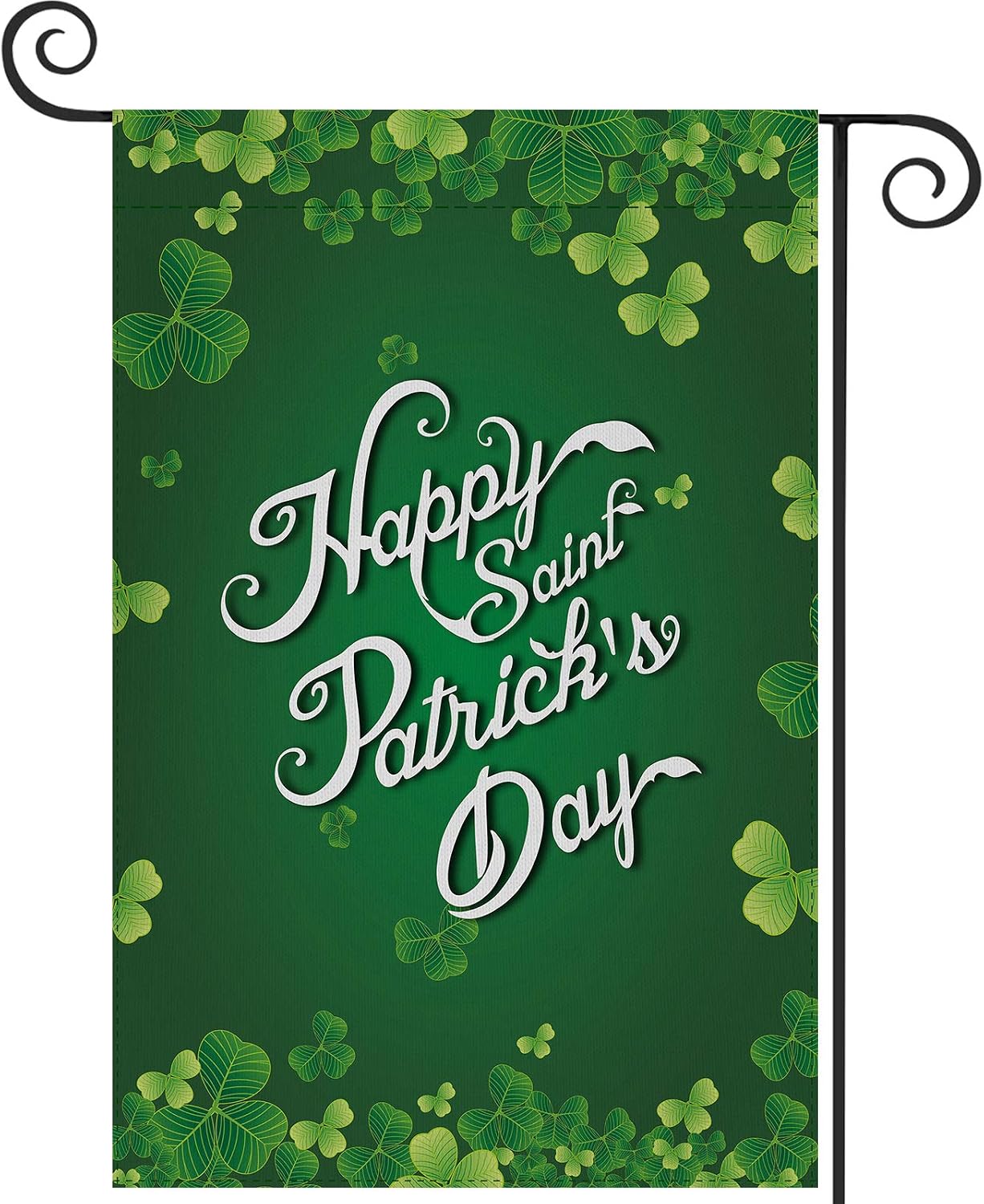 TGOOD St Patricks Day Garden Flag 12.5 x 18 Inches, Double Sided Happy Shamrock Buffalo Check Plaid Durable Burlap Decorations Yard Flag,Lucky Clovers Outdoor Indoor Banner Farmhouse Decor
