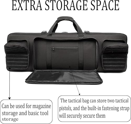 Miniatura 5 de Classic Tactical Double Long Rifle Gun Bag Rifle Case Estuche de transporte de armas de fuego con mochila - Compartimento con cerradura para rifle