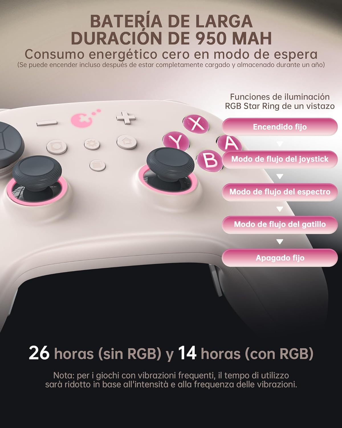 GuliKit TT Pro Wireless Controller for PC, Android, iOS, Switch 1/2, 720° Adjustable TMR Joystick, with 950mAh Long-Lasting Battery, Switch Wake-Up Function and 4 Detachable Metal Back Buttons-GB