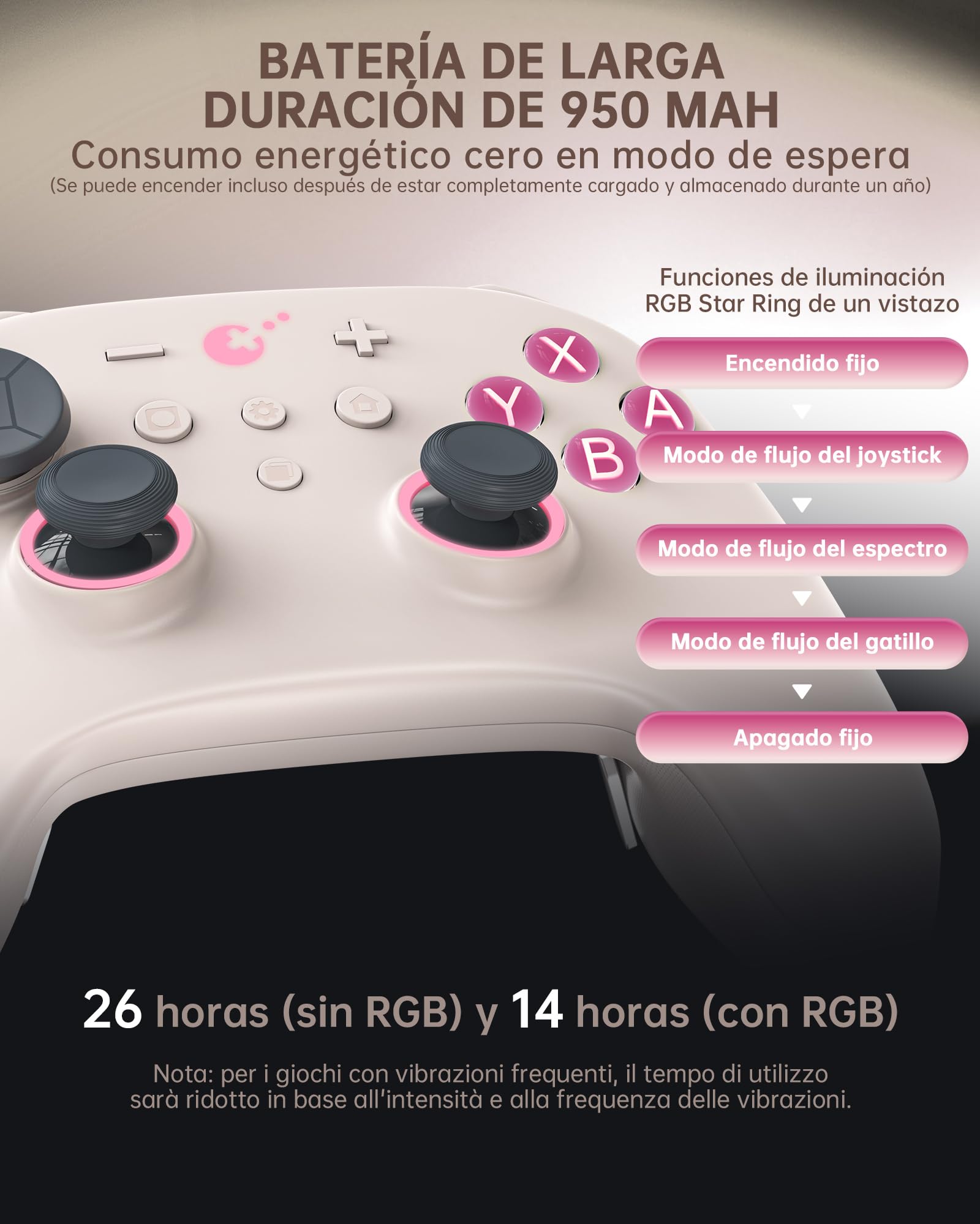 GuliKit TT Mando Inalámbrico para PC, Android, iOS, Switch 1/2, Joystick TMR, con Batería de 950 mAh, Función de Activación (Retro, TT PRO) — view 6