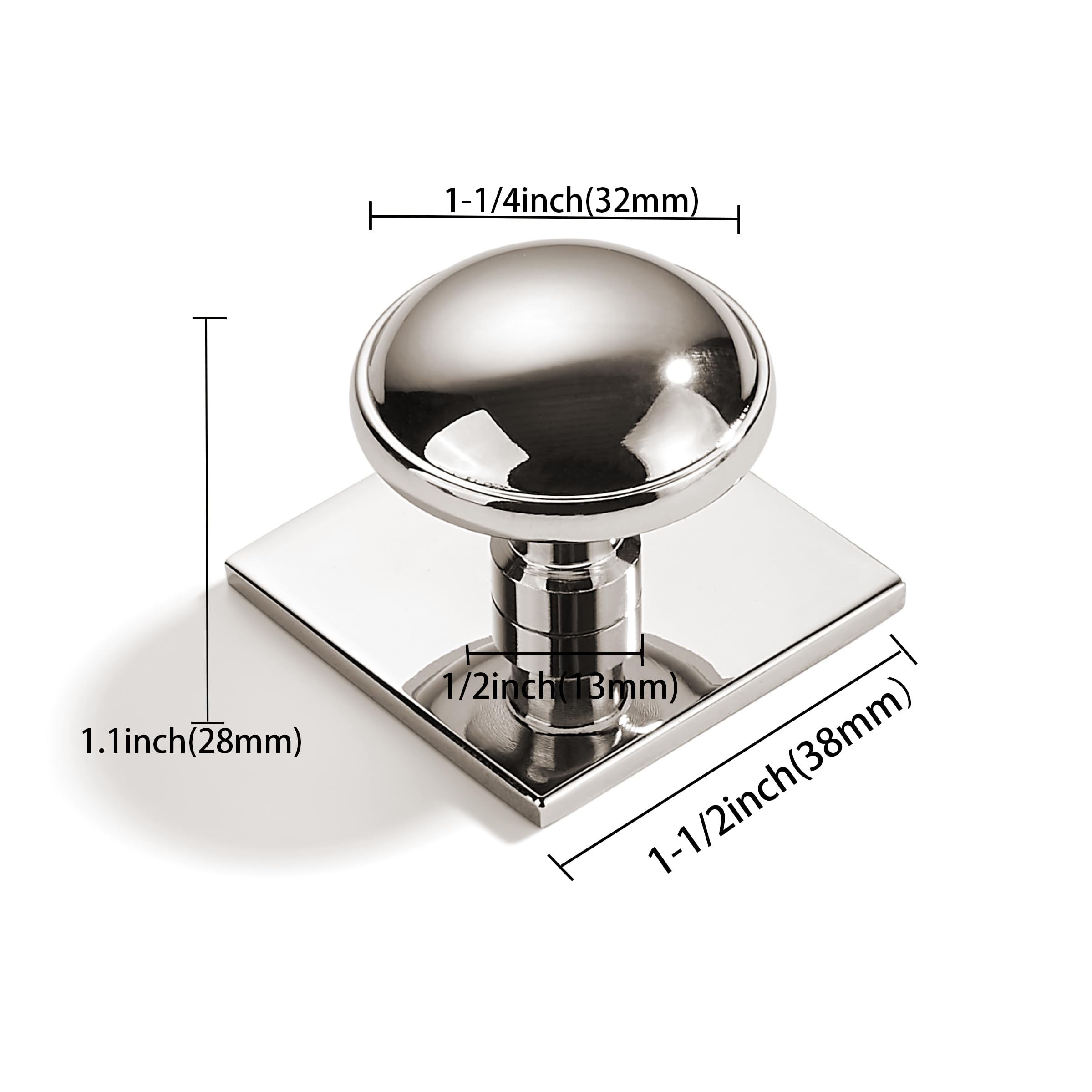 KHTUMEWARE-270+323 Round Knob, Polished Nickel, 2-Pack in Polished Nickel — KHTUMEWARE
