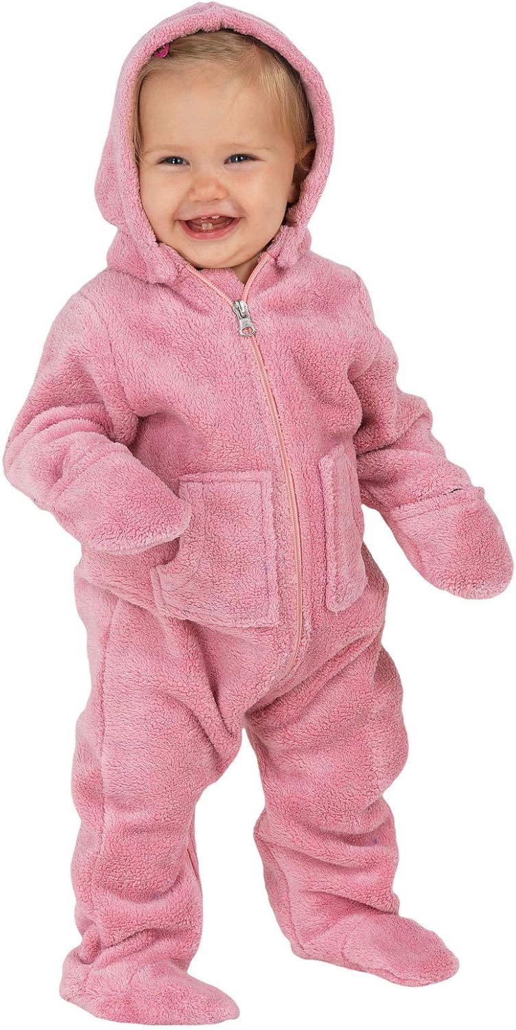 PajamaGram Toddlers and Infant Hoodie-Footie Fleece Onesie Pajamas: Clothing, Shoes & Jewelry