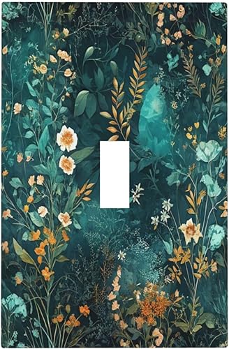 Miniatura 66 de Cubiertas Decorativas para Tomacorrientes Boho Floral Beige Flor y Hoja Botánico 1 Gang Interruptor de Luz Dúplex Placa Cubierta Placas de Boho