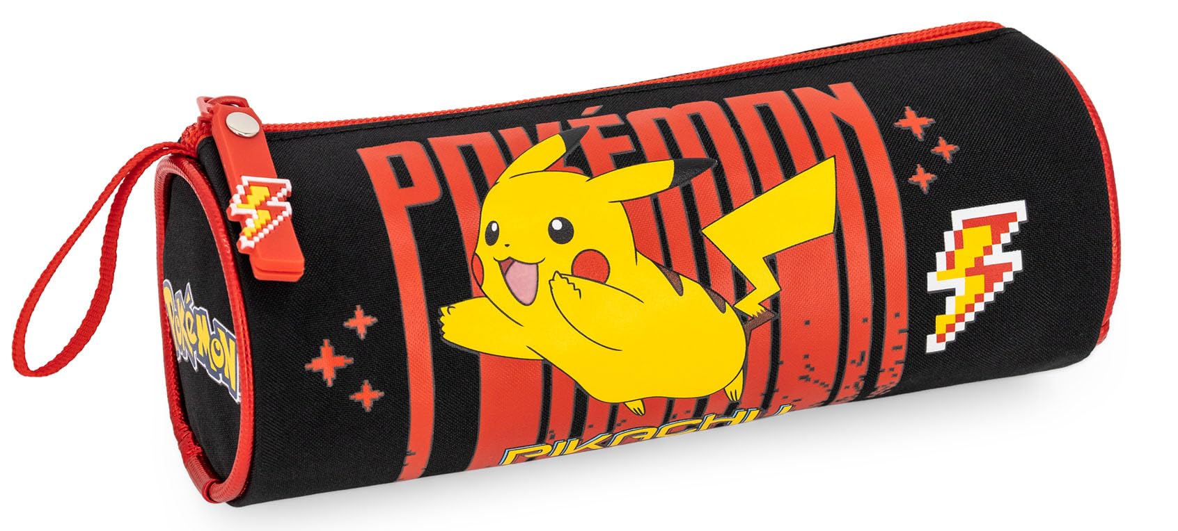 Ensemble Sac à dos + trousse scolaire pour fans de Pokémon 41 cm, Compartiment matelassé, poche gourde et bandes réfléchissantes