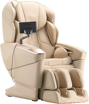 FUJIIRYOKI Cyber Relax Ai 5D Massage Chair - Advanced Massage Technology, Relaxing, Therapeutic, Home & Office, Stainless Steel Base, Polyurethane Foam, Accommodates 64" Cream