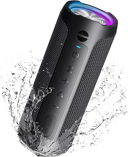 Miniatura 1 de Altavoces Bluetooth  Altavoces portátiles Bluetooth inalámbrico (100 pies), sonido estéreo fuerte de 24 W, luces LED, tiempo de reproducción de 20