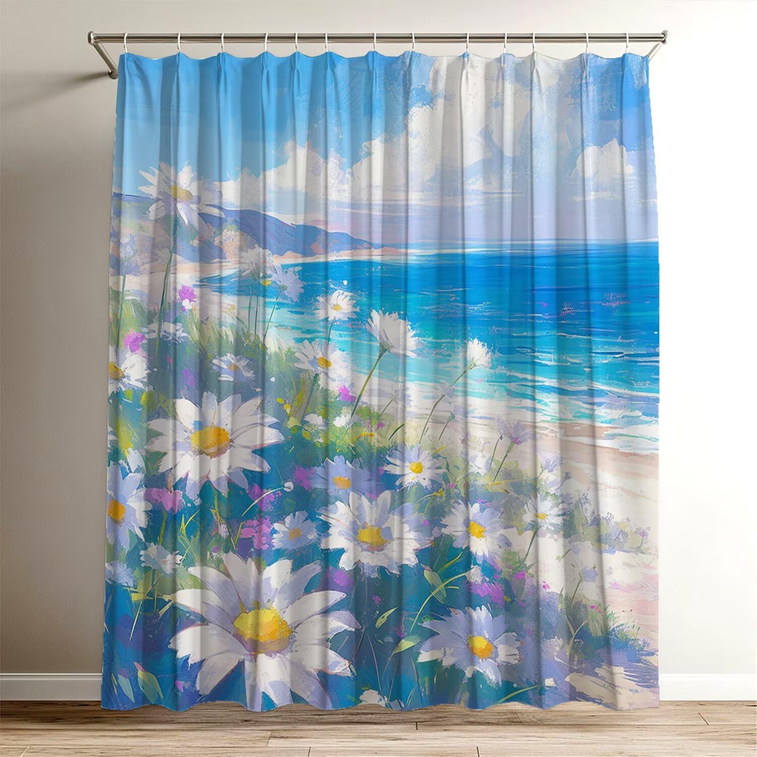 Shower curtain plage en polyester tissé haute densité modèle Wy-455