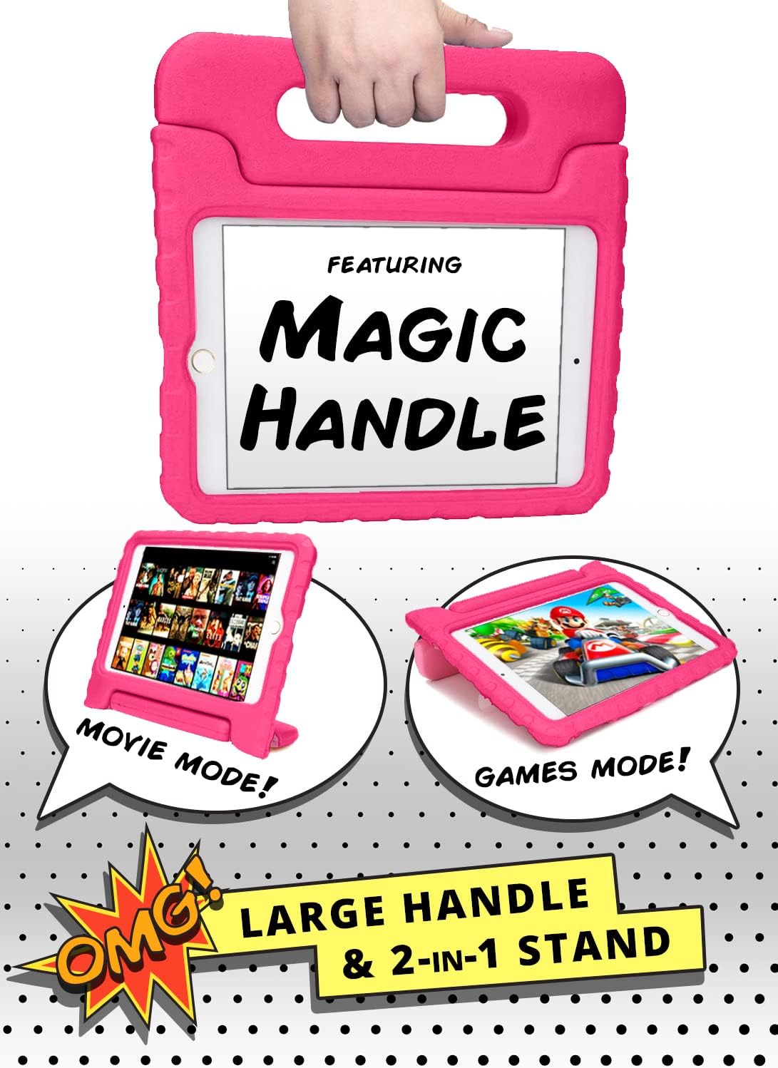 Official Cooper Dynamo Kids Case for iPad Mini 5 (5th Generation, 2019), iPad Mini 4 (2015) | Rugged Foam, Magic Handle, Built-in Stand, Eco-Mailer