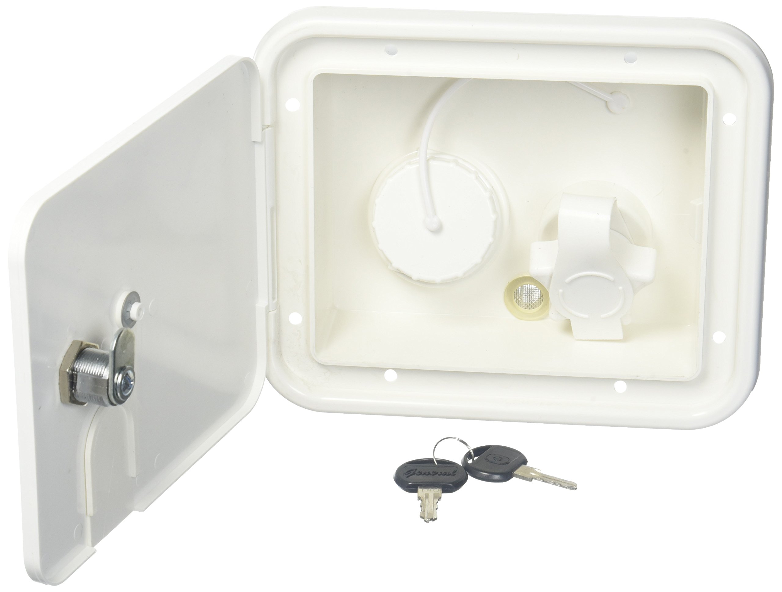 VALTERRA A01-2004VP White Plastic City Water/Gravity Fill Inlet Hatch For RV - Lockable