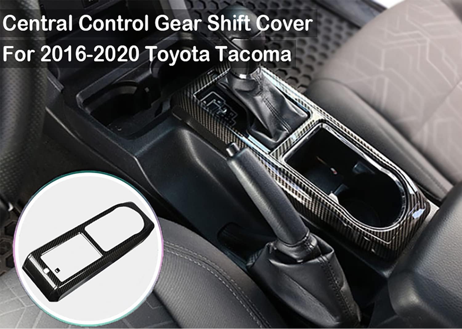 Car Accessories for Toyota Tacoma 2016 2017 2018 2019 2020 2021 2022 2023 Center Console Gear Shift Cover Trim Easy Installation A/T (NOT Fit RHD)(Carbon Fiber Color)