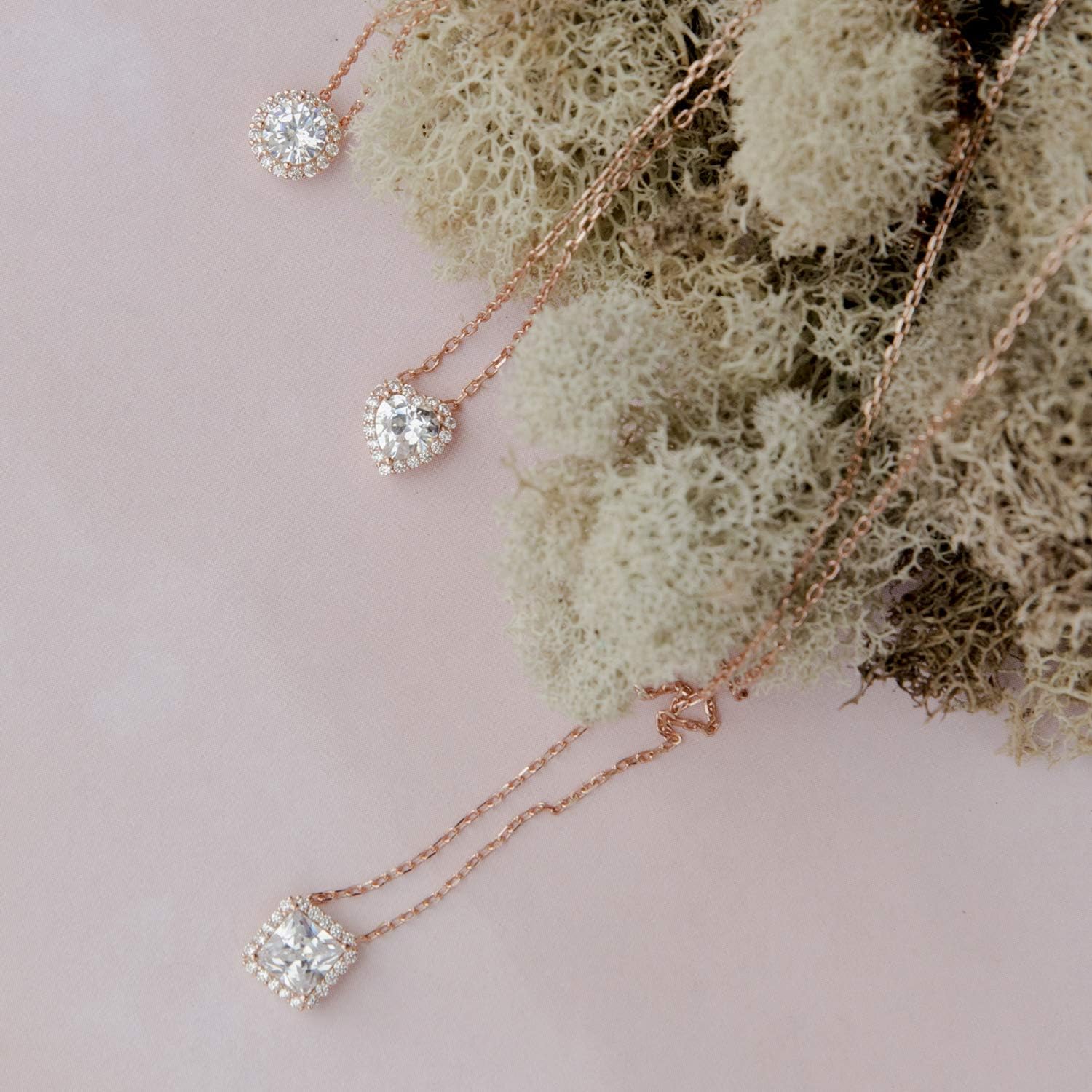 PAVOI 14K Gold Plated Post Faux Diamond Round Solitaire Pendant Halo Necklace | Gold Necklace for Women | Slider Adjustable - Image 4