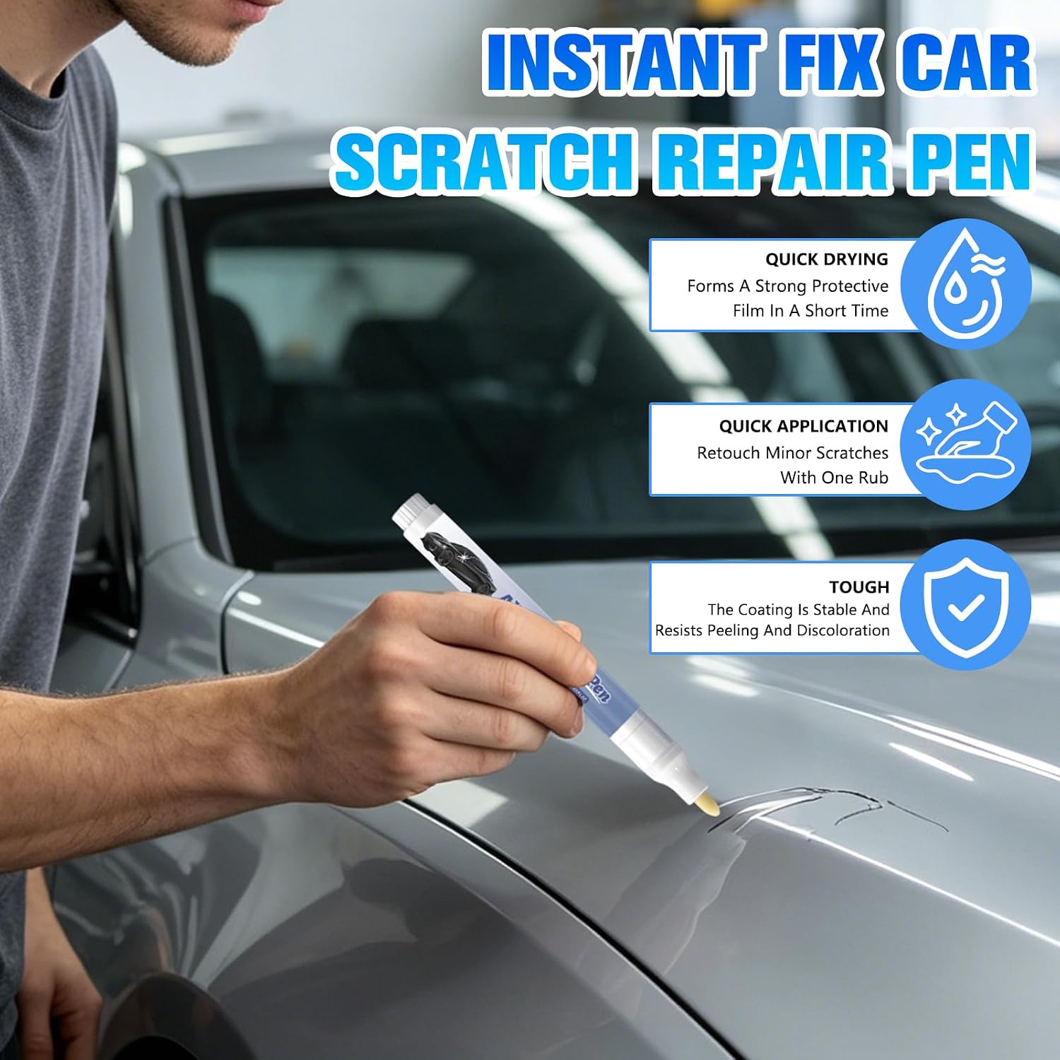 3Pcs Magic Car Scratch Remover Pen, 2026 new Universal Car Touch Up Pen, Car Paint Repair Pen, Portable Auto Scratch Remover, Suitable for Minor Scratches, Blemishes, Swirl Marks, and Issues on Car Paint