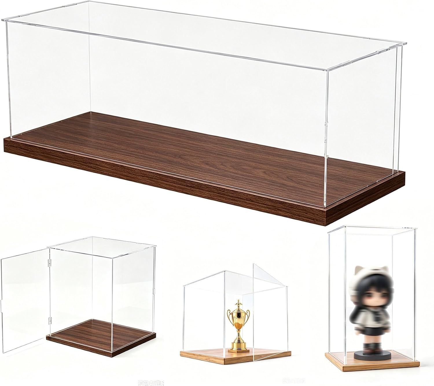 Clear Acrylic Display Case for Collectibles 12x24x10in(LxWxH)