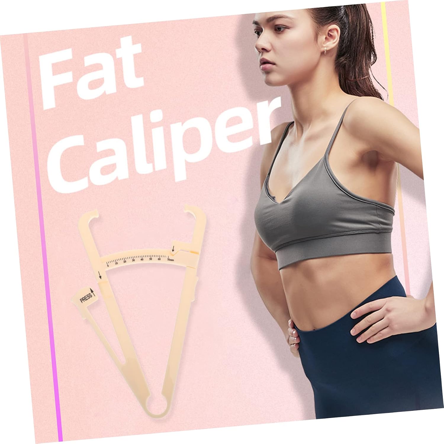 Didiseaon 2pcs Skinfold Caliper Measurement Device for Accurate Assessment for Men and Women Portable Handheld Tester for Waist Arm Hip and Leg Measurements