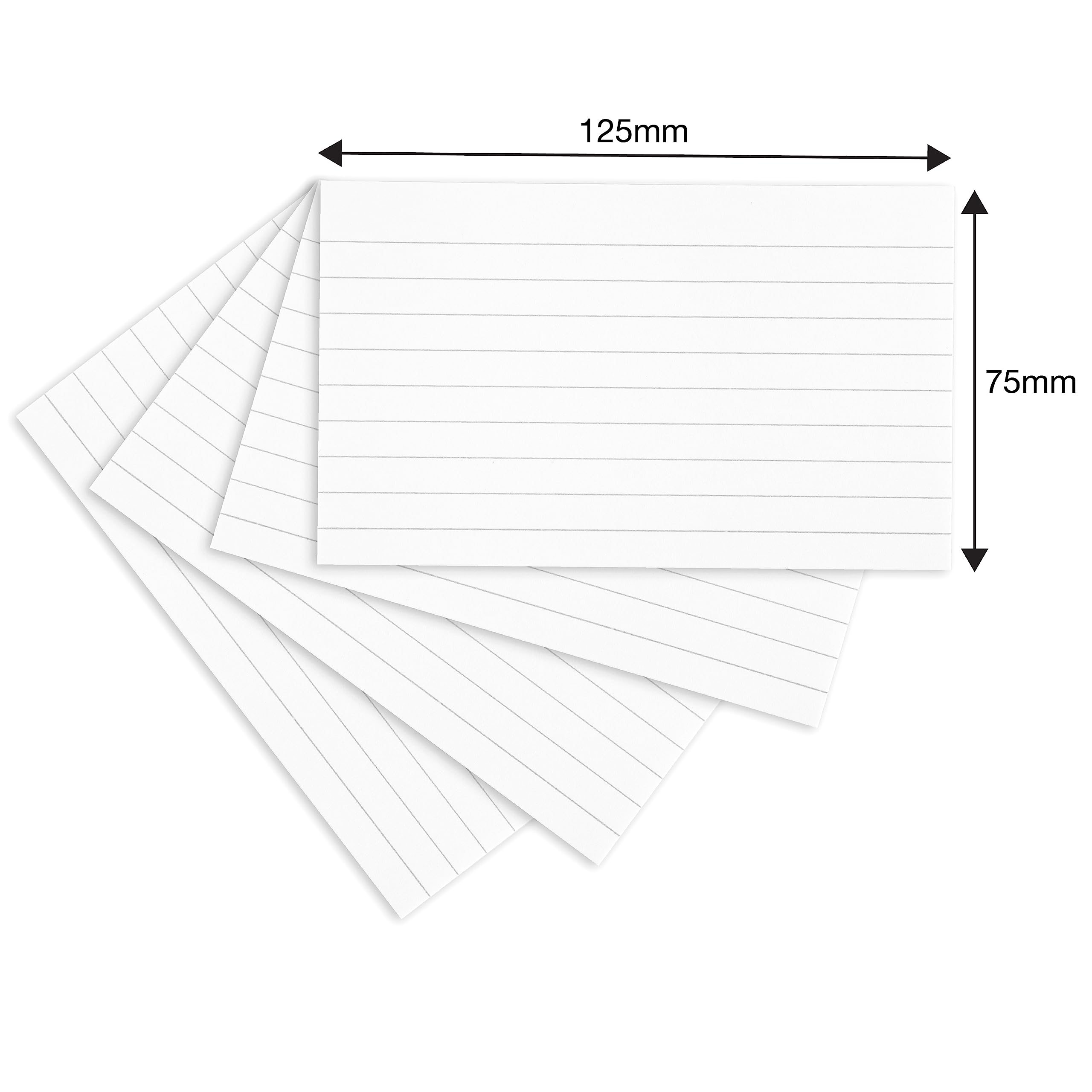 Summit Karty błyskowe, 200 sztuk, białe, w linie, 125 x 75 mm