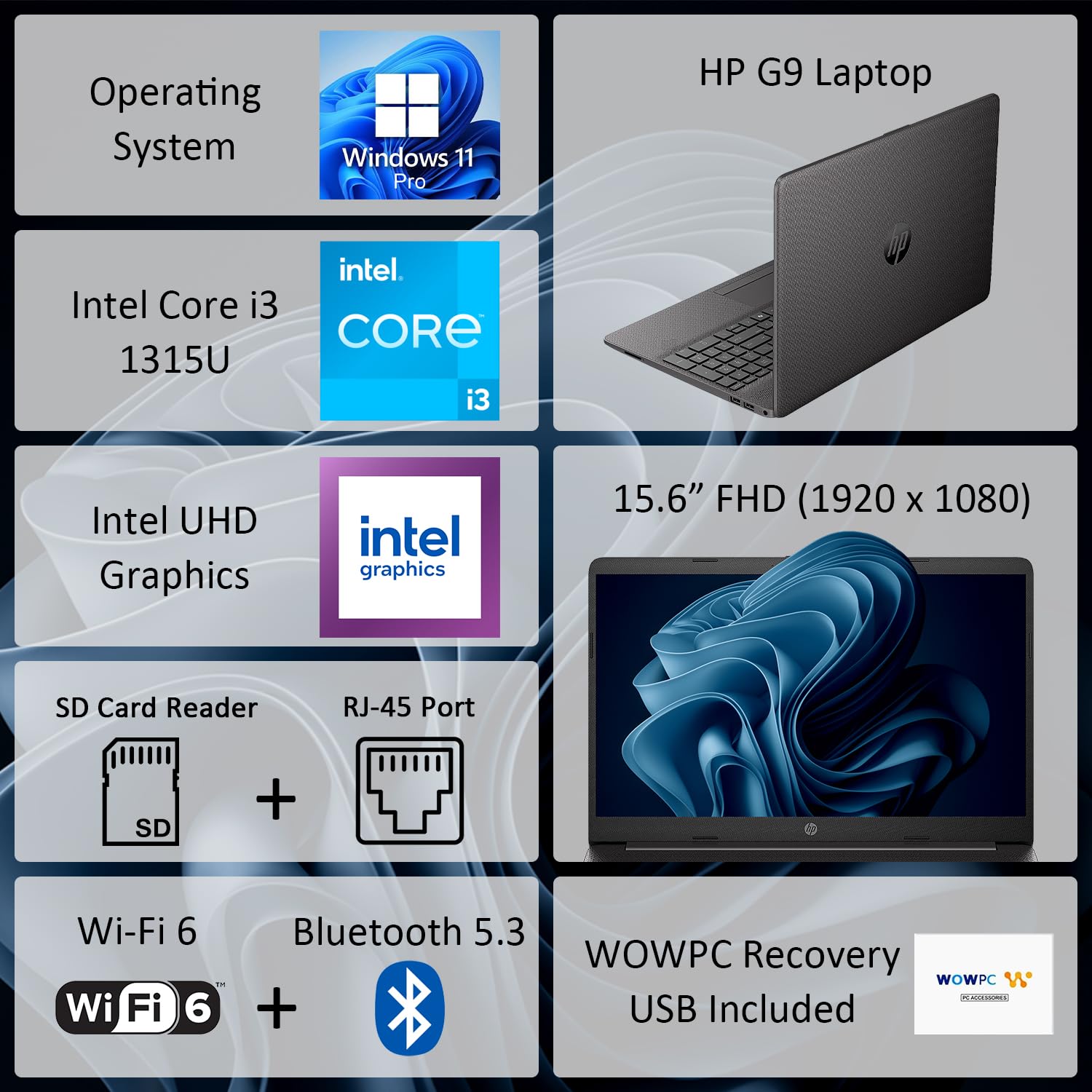Amazon.com: HP G9 Laptop, Intel Core i3-1315U Processor (Beats i7