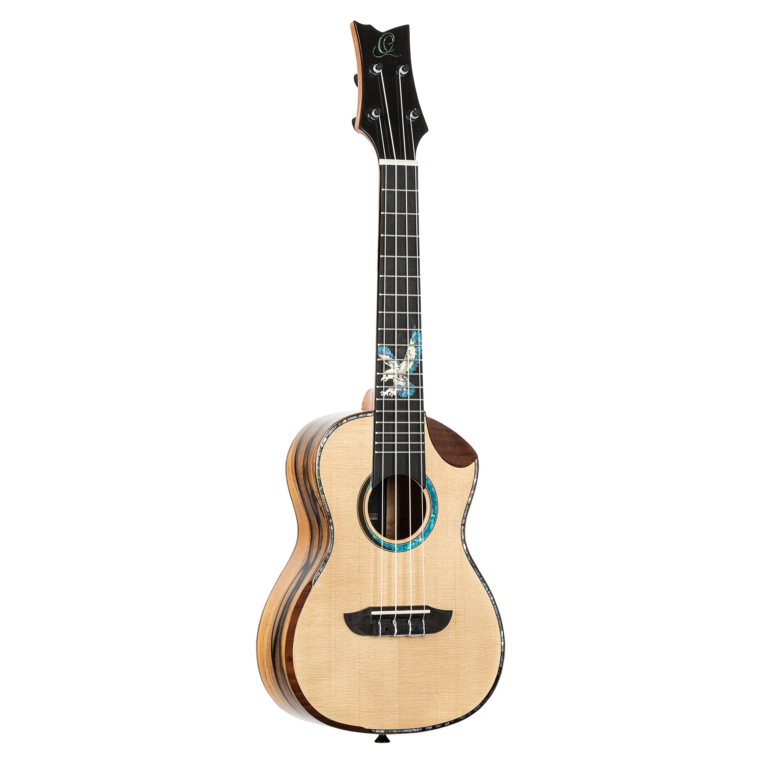 Ortega Guitars Elektro-akustyczne Ukulele Koncertowe – Seria The Private Room – W Zestawie Z Pokrowcem – Świerk/Biały Heban, Wykończenie Naturalne (EAGLESUITE-U)