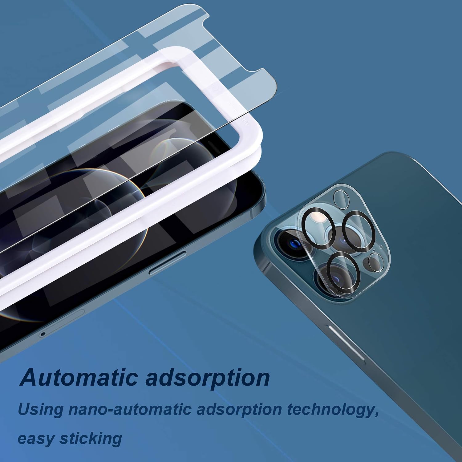 Arae 2 Pack Camera Lens Protector for iPhone 12 Pro Max + 2 Pack Screen Protector, HD Tempered Glass Anti Scratch Work with Most Case, 6.7 inch