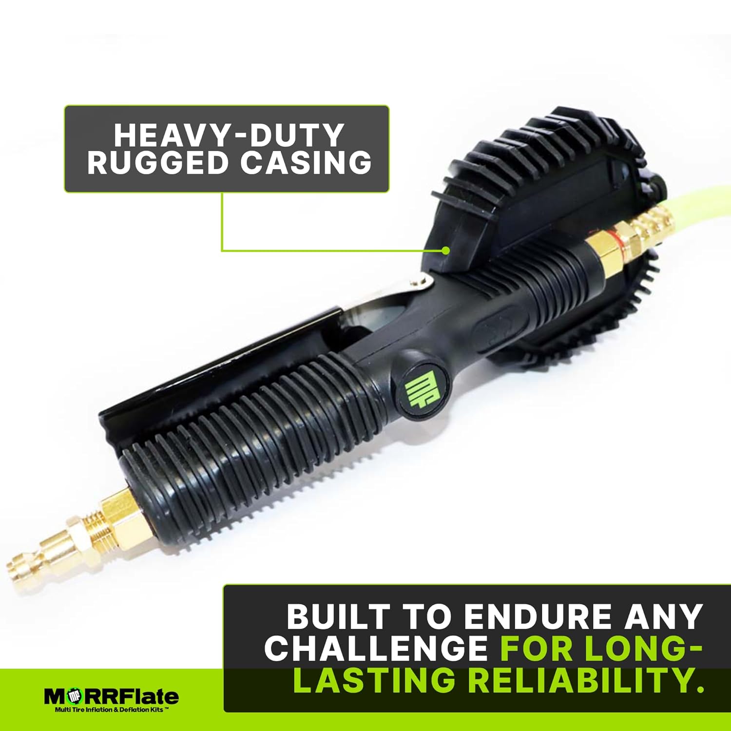 MORRFlate Single Tire Inflator Kit – Manual Heavy-Duty Tire Inflator with Precision Pressure Gauge – Reliable Tool for Quick & Accurate Tire Inflation – Durable & Portable Design for Automotive Shops