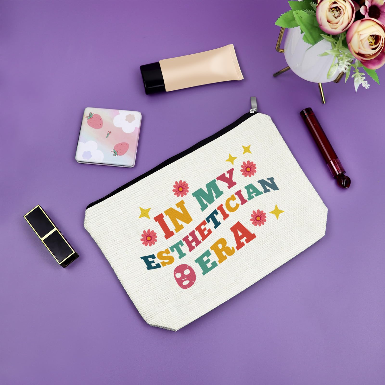Sazuwu Esthetician Gifts for Women Makeup Bag Graduation Gifts for Her Makeup Artist Skin Therapist Cosmetic Bag Dermatologist Doctor Gifts Christmas Birthday Present for Beautician