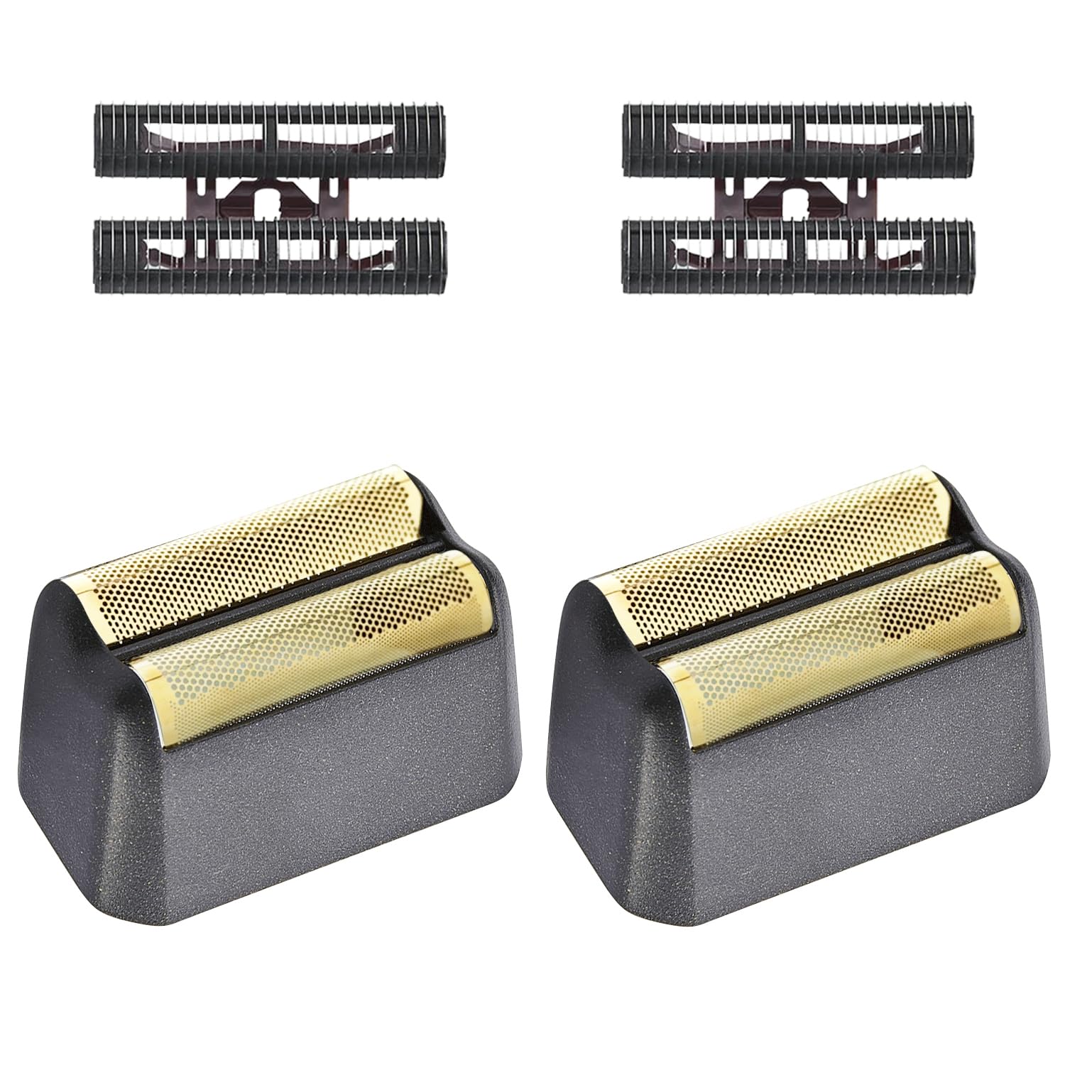 2 Pack Professional 5 Star Series Finale Shaver Replacement Foil and Cutter Bar Assembly Compatible with wahl Shaver Foil 7031-100, 7043-100 Super Close Shaving Replacement Heads，Black