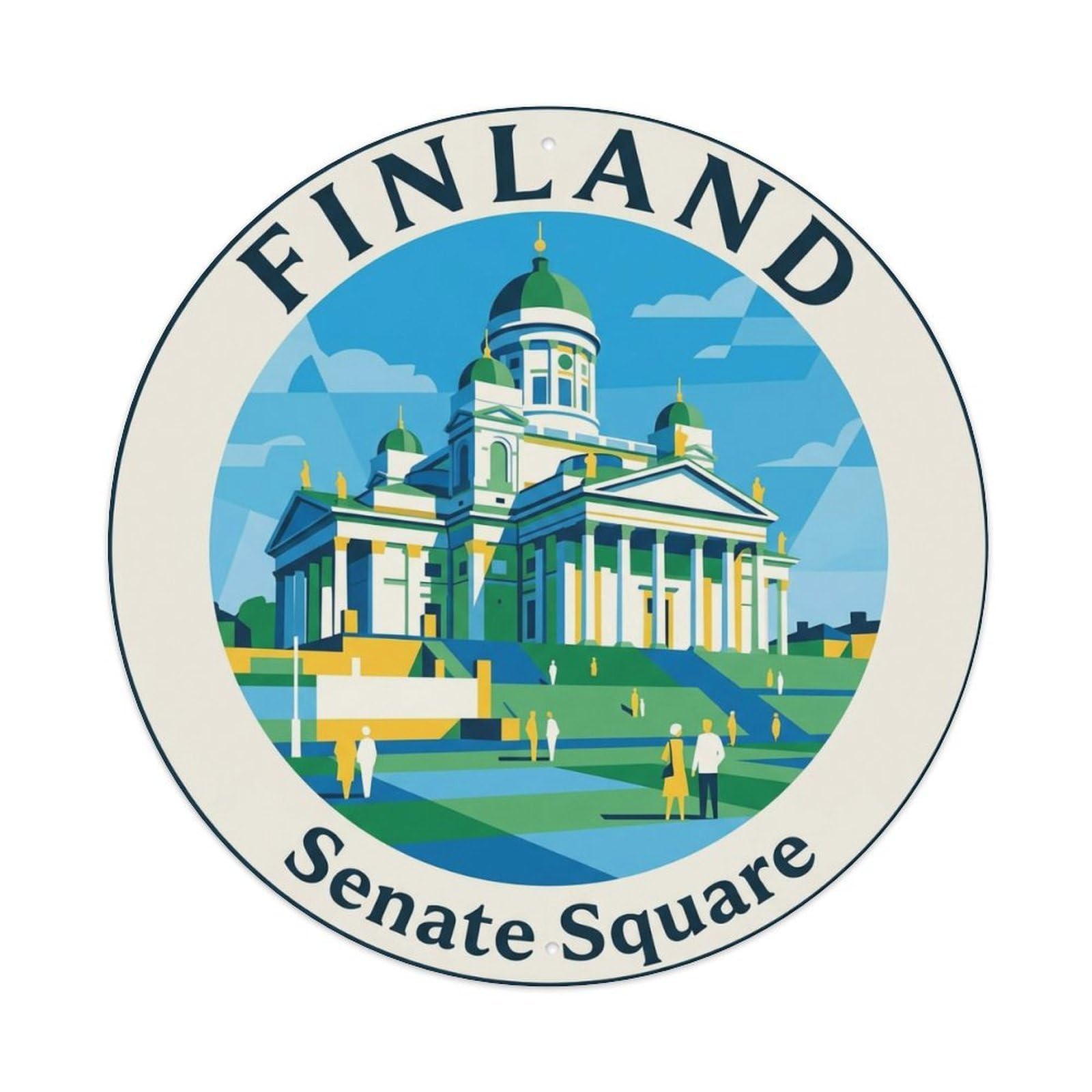 Vintage Travel Finland Clean Vintage Metal Tin Sign Plaque