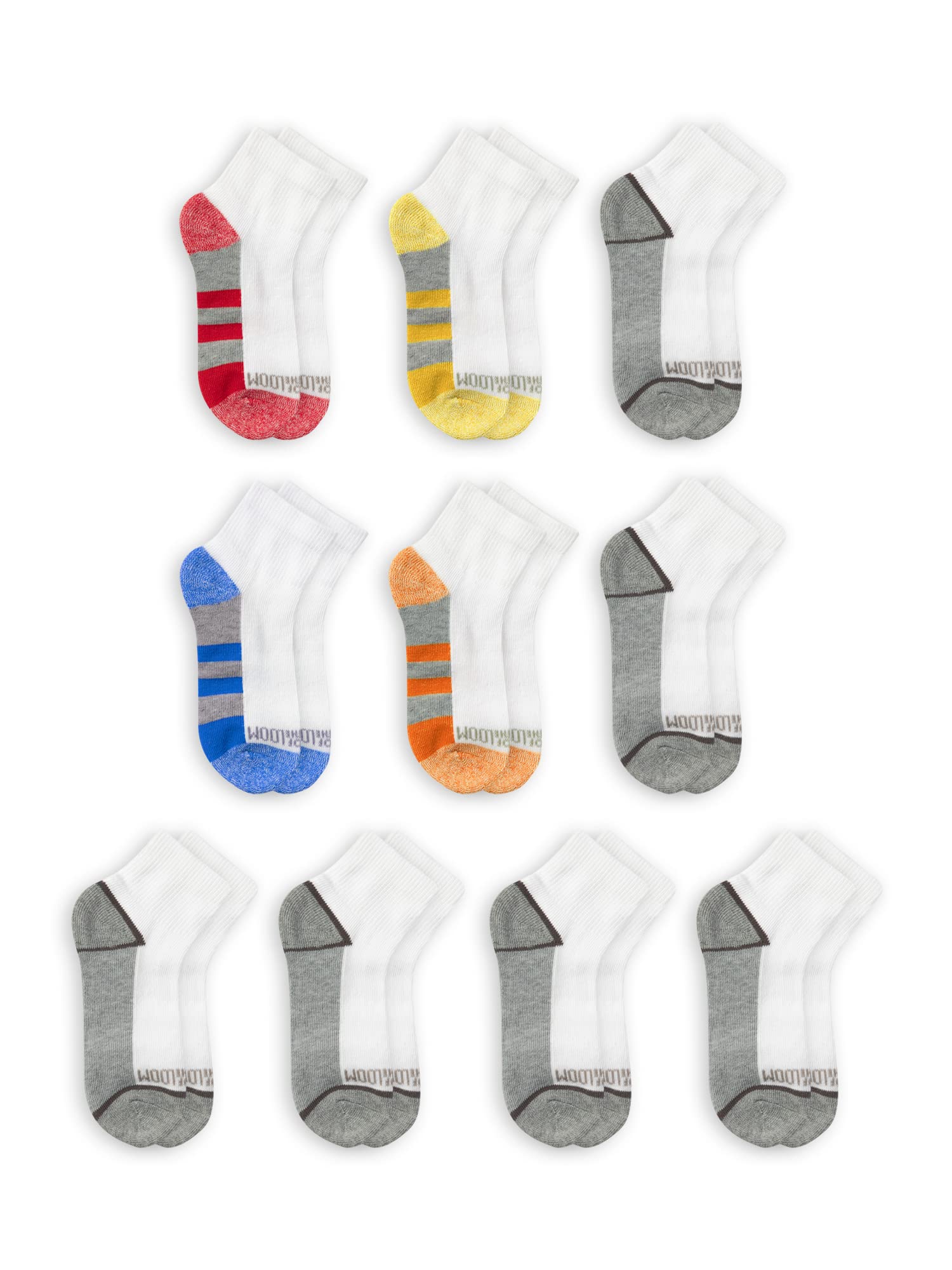 Snapklik.com : Fruit Of The Loom Boys Half Cushion Socks 10 Pairs