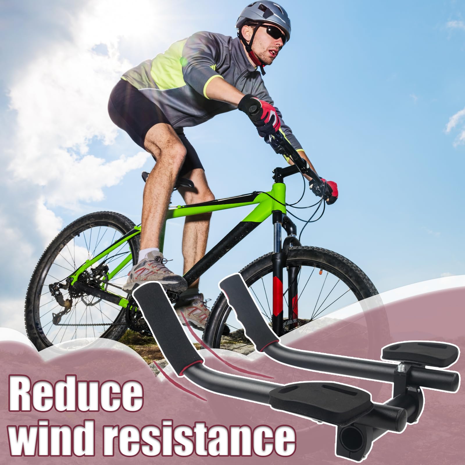 Guidon De Vélo En Aluminium - Accoudoir Pour Vélo De Route, Vélo De Montagne, Triathlon