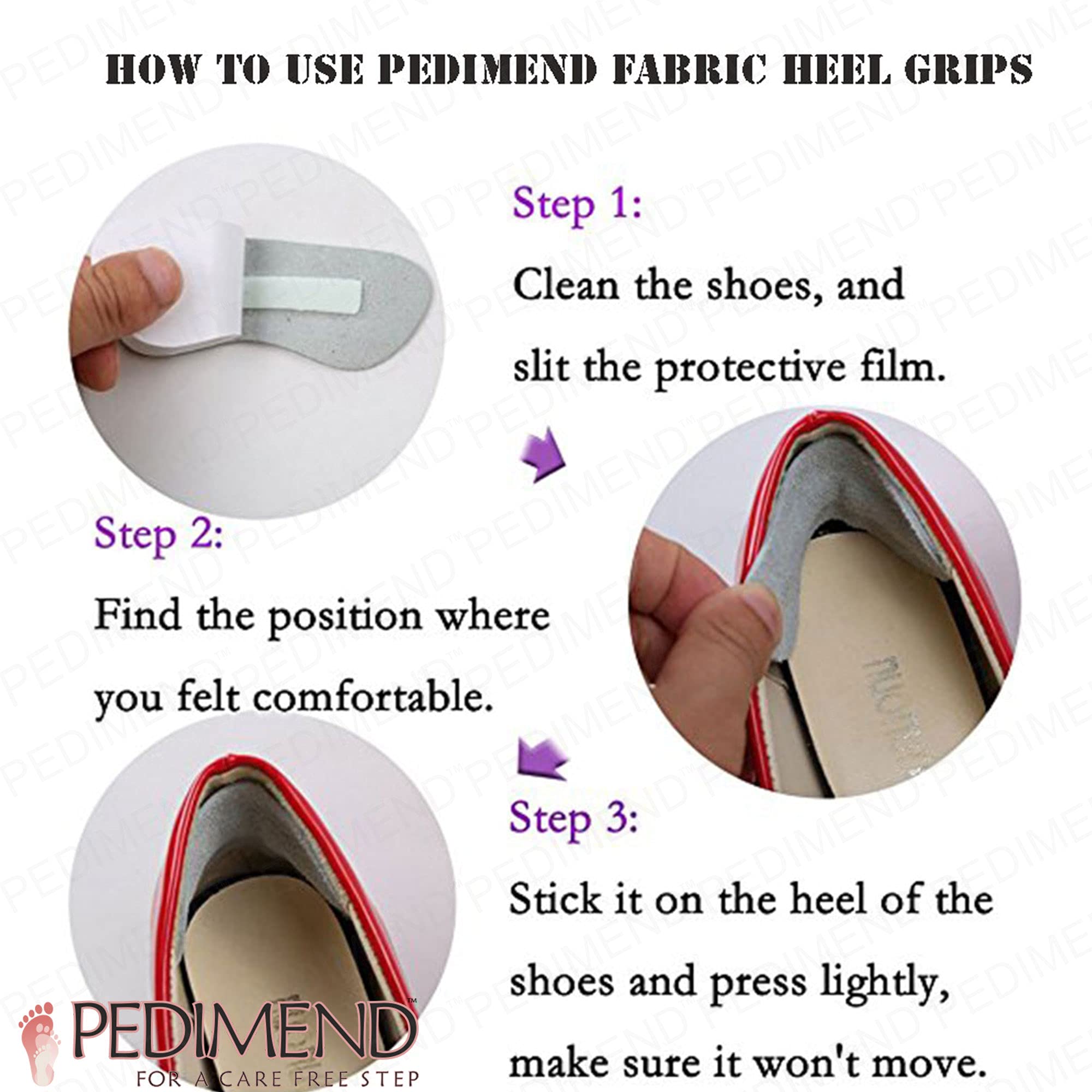 Pedimendtm 3 paia stop piedi tacco sfregamento e scivoli | scarpe in pelle tacco filler impugnature per Snug Fit | autoadesivi Heel Grips | per uomini e donne