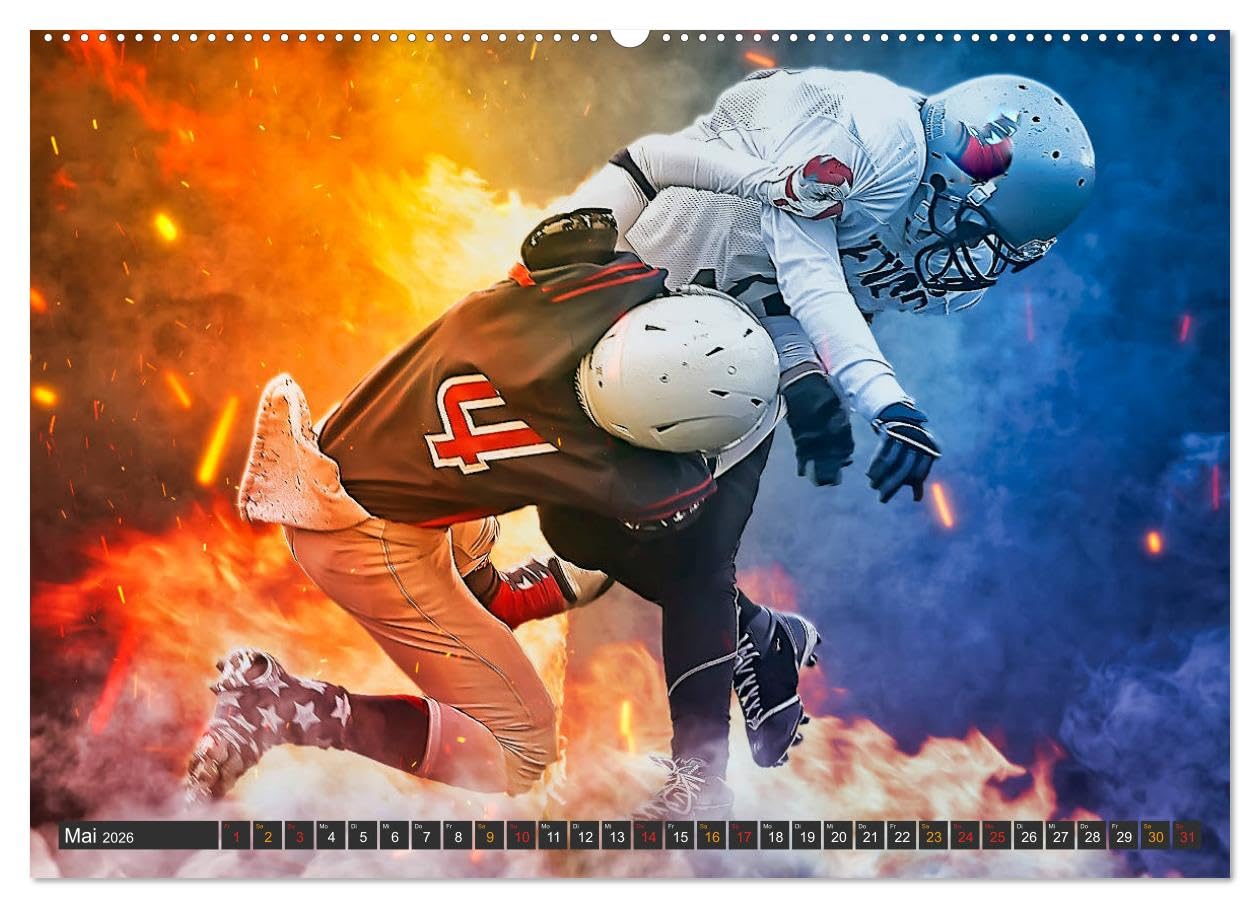 Faszination American Football (hochwertiger Premium Wandkalender 2026 DIN A2 quer), Kunstdruck in Hochglanz: American Football, faszinierender Teamsport. (CALVENDO Sport)