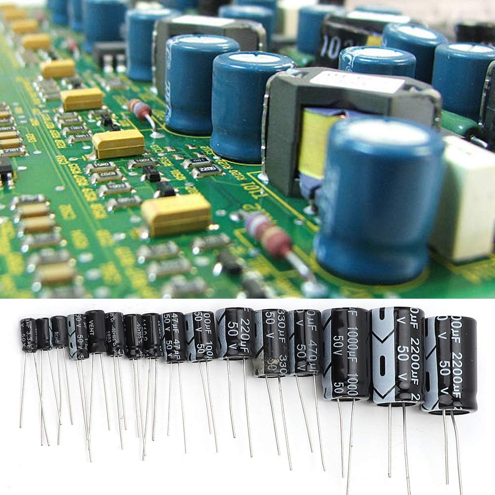 Elektrolytische Condensator Assortiment Set, 125 Stuks, 25 Waarden, 1 uF tot 2200 uF, voor TV, LCD-Monitor, Radio, Stereo, Spel