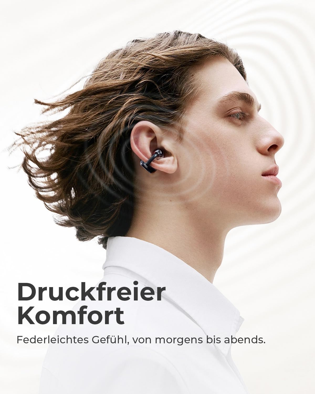 SANAG Open Ear Kopfhörer, Clip on Kopfhörer, Bluetooth 6.0, 42H Spielzeit, IP67 Wasserdicht, ENC Geräuschunterdrückung für Anrufe, Sicherer Halt für Laufen, Radfahren & Wandern